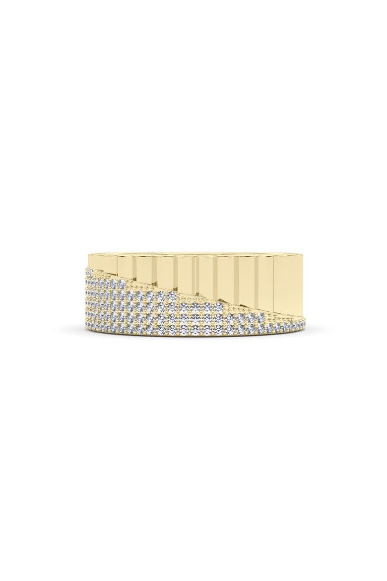50/50 Fluted Lab Grown Diamond Ring, Alternate, color, YELLOW GOLD