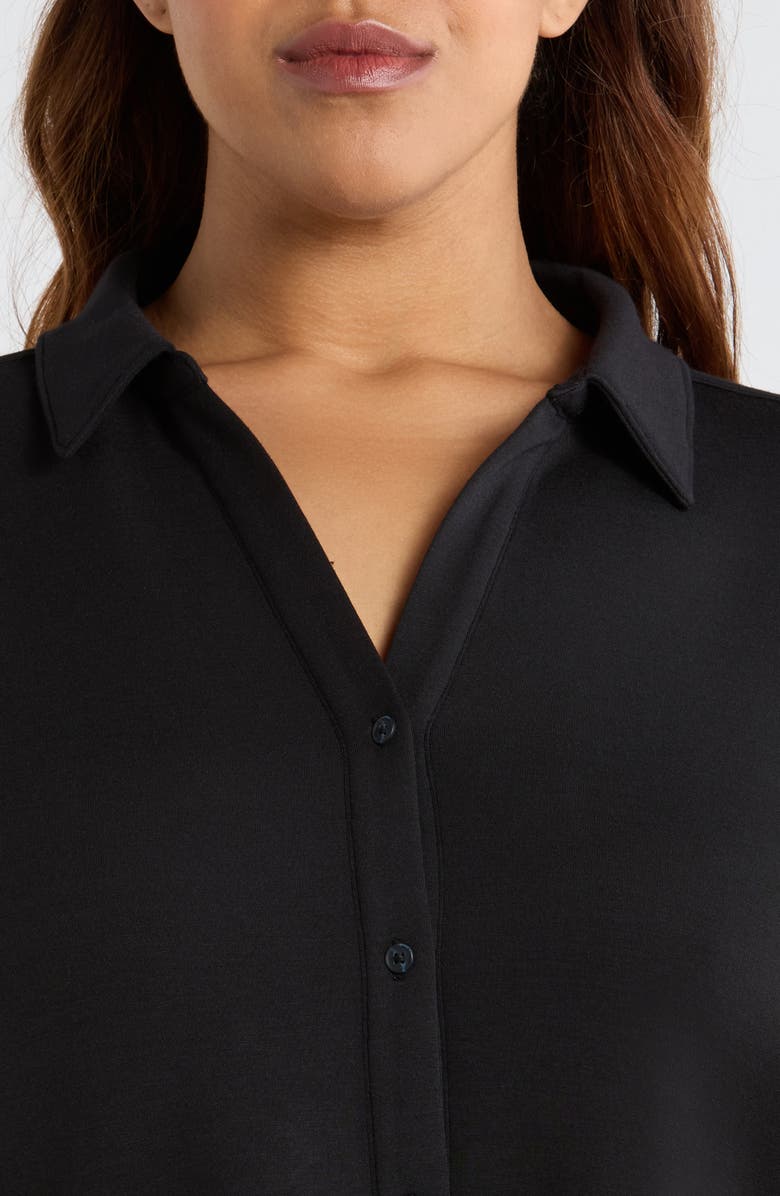 SPANX<sup>®</sup> Oversize Button-Up Shirt, Alternate, color, Very Black