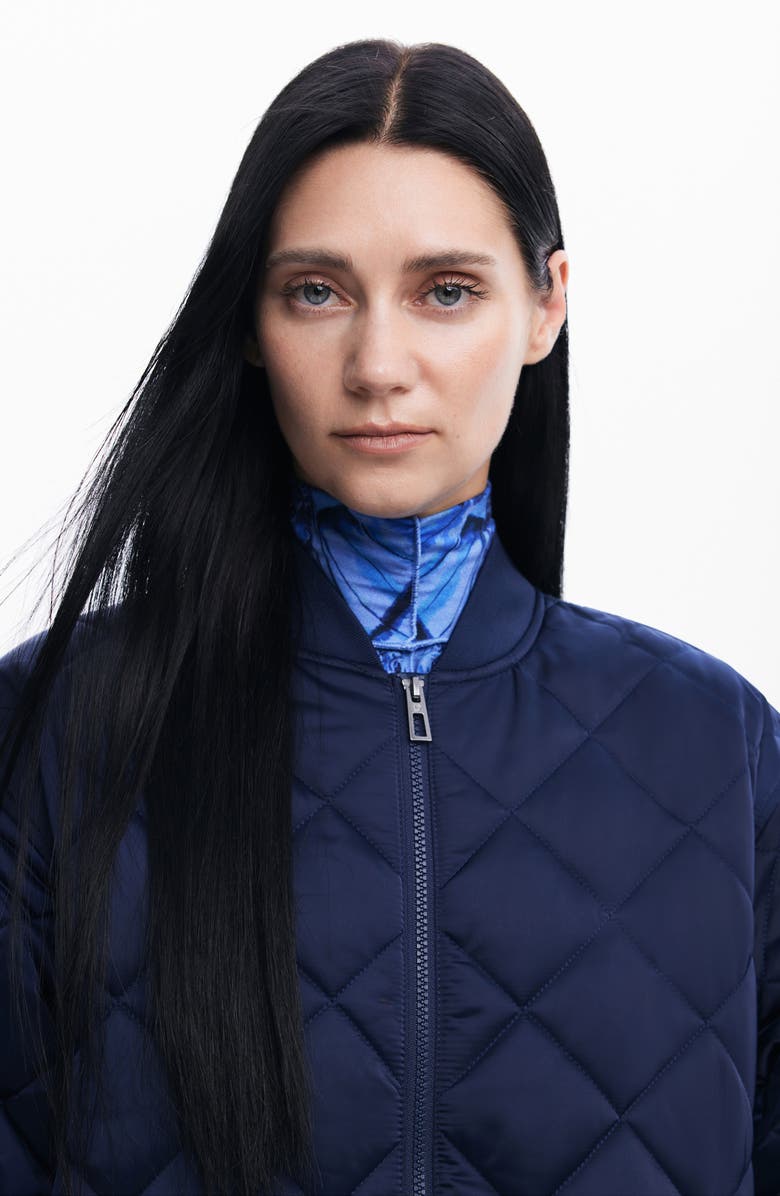 Desigual Oslo Diamond Quilted Coat, Alternate, color, 