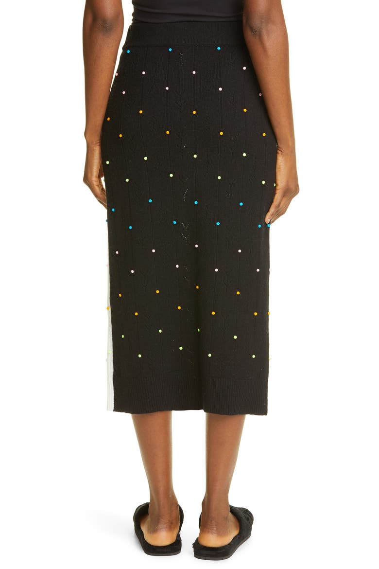 Rosie Button Front Lambswool Midi Skirt, Alternate, color, BLACK/ WHITE