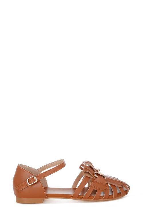 Rag & Co Women's Yellow / Orange Ramita Horsebit Fringe Flat Sandals In Tan In Tan