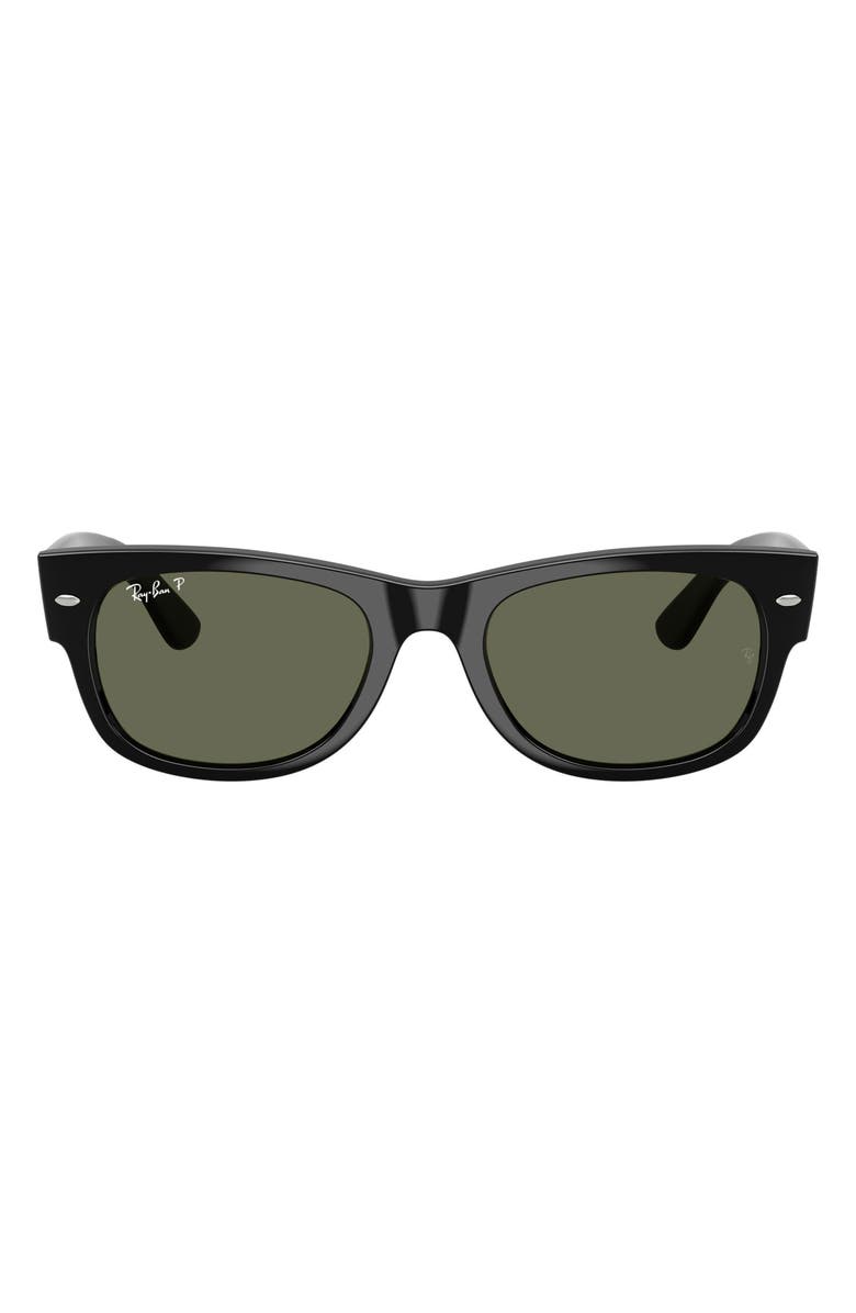 Ray-Ban Mega Wayfarer 55mm Polarized Square Sunglasses, Main, color, Black / Green Polar