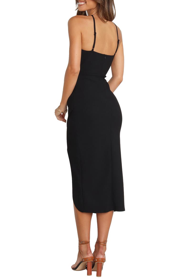 Sasha Halter Midi Dress, Alternate, color, BLACK