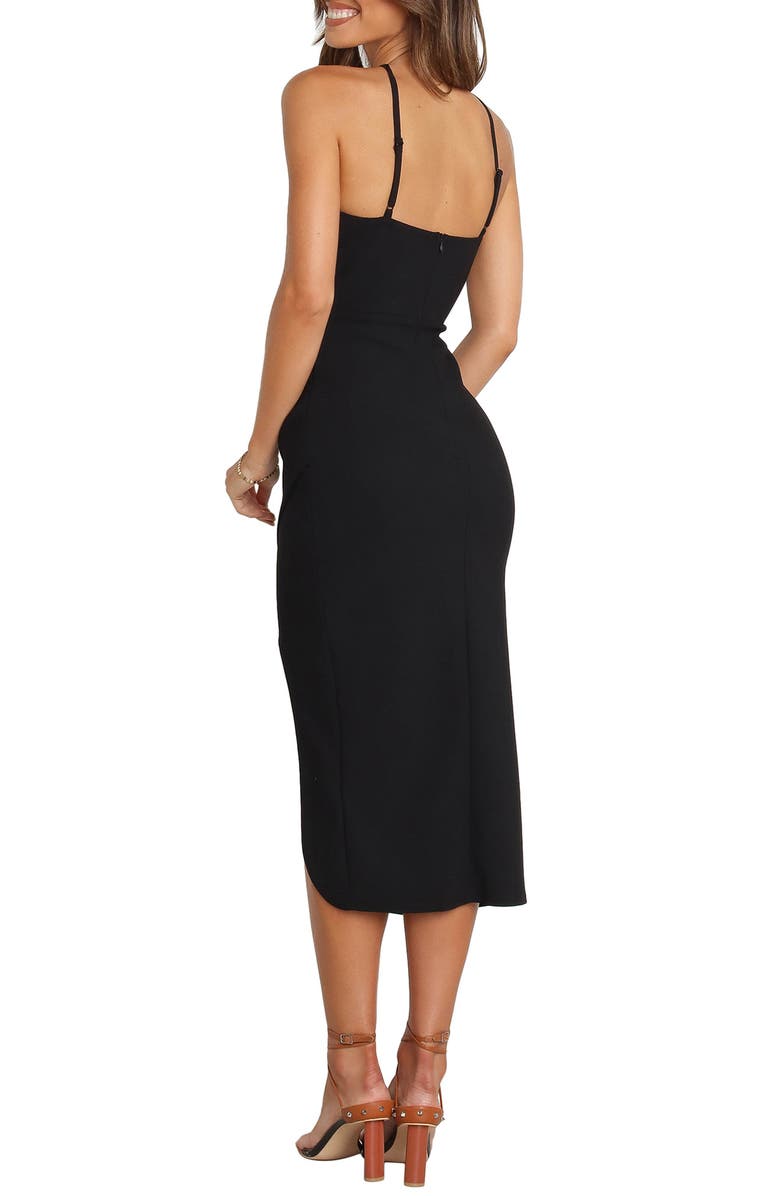 Petal & Pup Sasha Halter Midi Dress, Alternate, color, Black