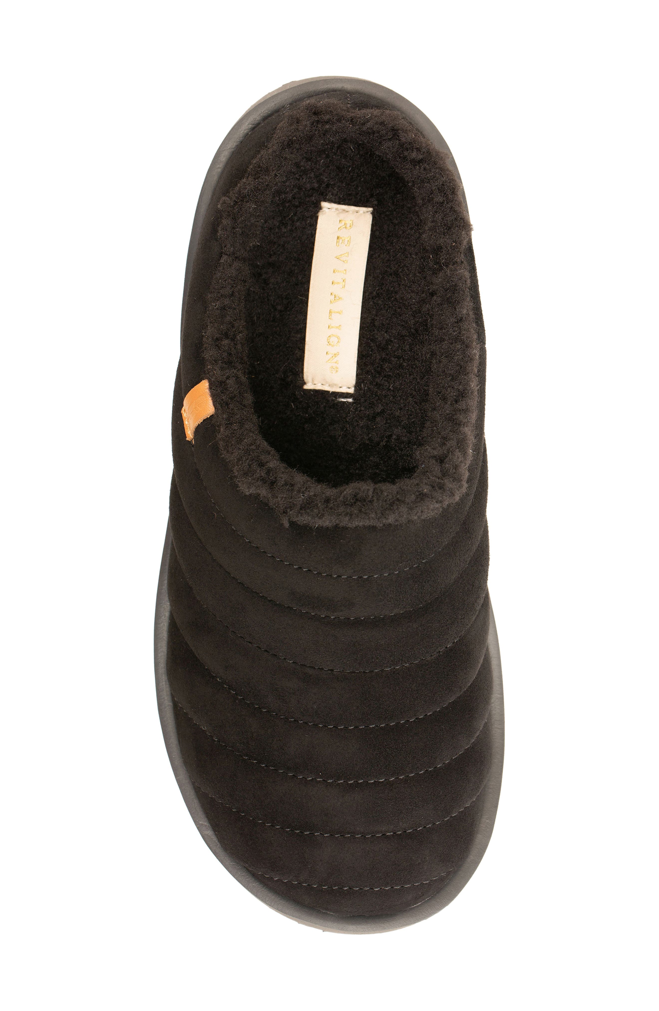 Revitalign Valley Faux Fur Lined Slipper, Alternate, color, Black