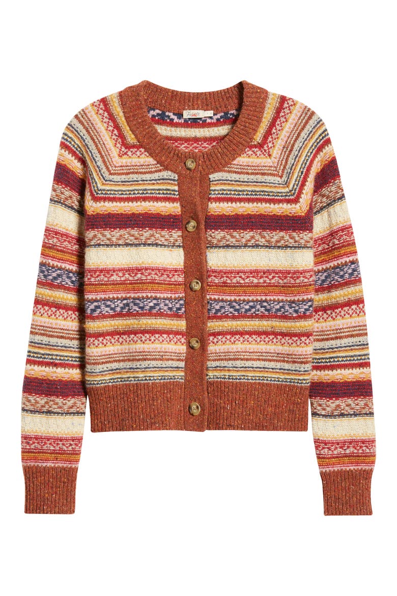 Fair Isle Wool Blend Cardigan, Alternate, color, ORCHARD FAIRISLE