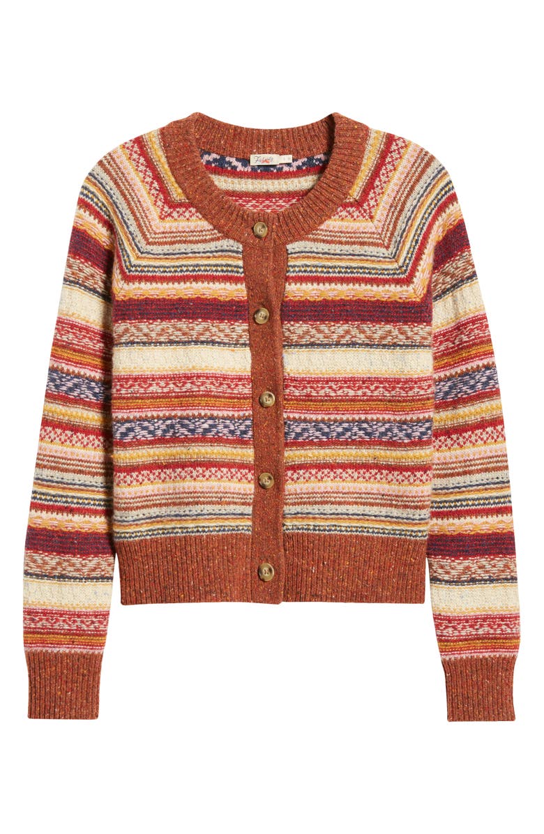 Faherty Fair Isle Wool Blend Cardigan, Alternate, color, 