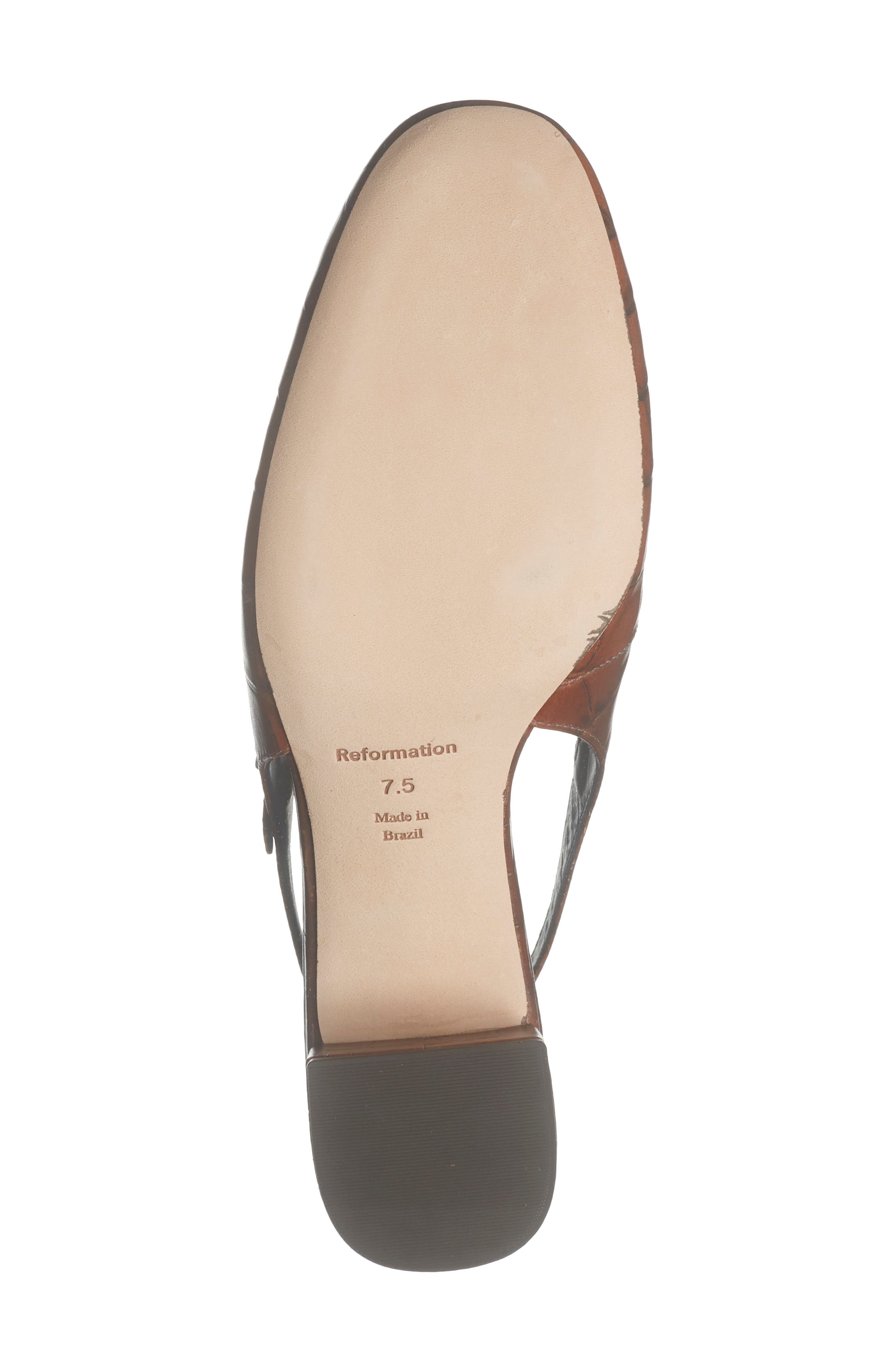 Maddox Croc Embossed Leather Slingback Pump, Alternate, color, BROWN CROC-EFFECT