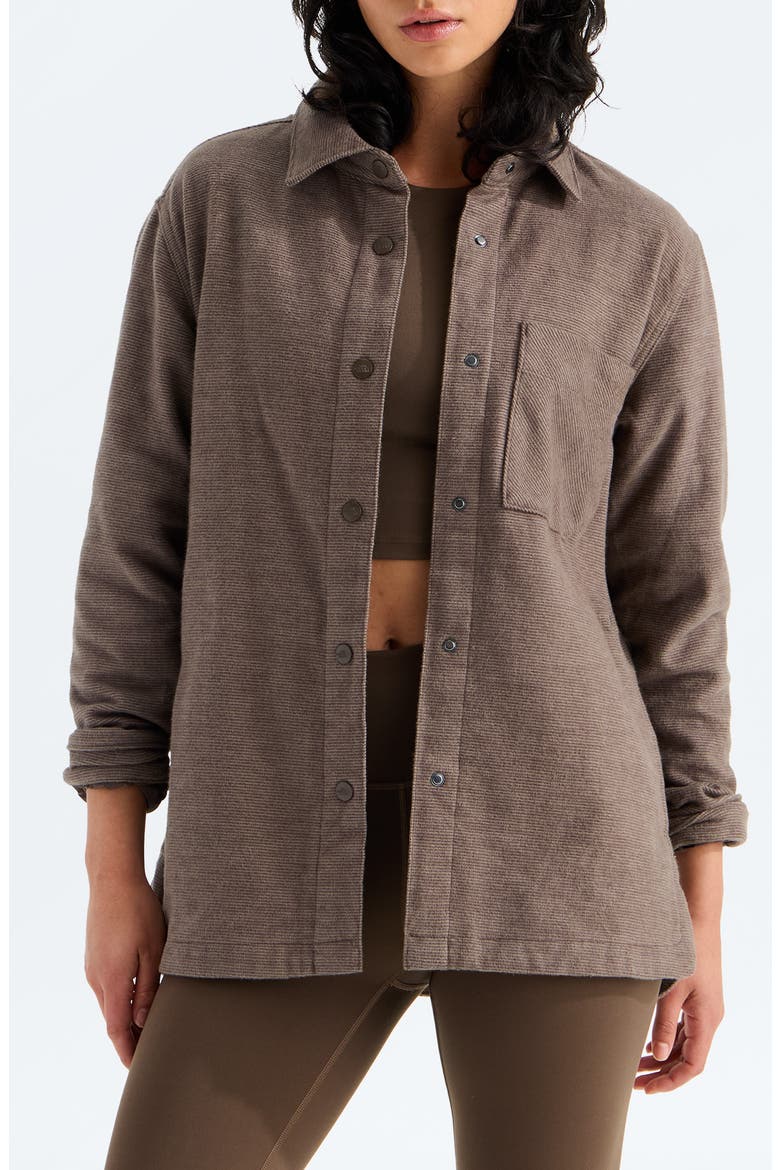 Forest Flannel Long Sleeve Shacket, Main, color, SMOKEY BROWN GRAIN PLAID