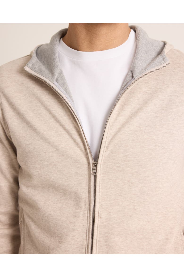Mathers Cashmere Classic Fit Cashmere Blend Zip Through Hoodie, Alternate, color, BISCUIT MELANGE