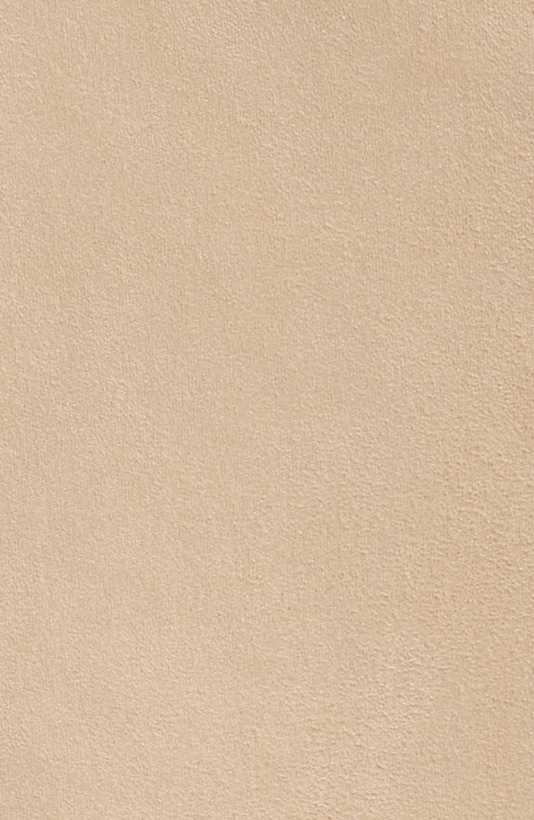 CITY BLUES Asymmetrical Hem Faux Suede Midi Skirt, Alternate, color, Champagne