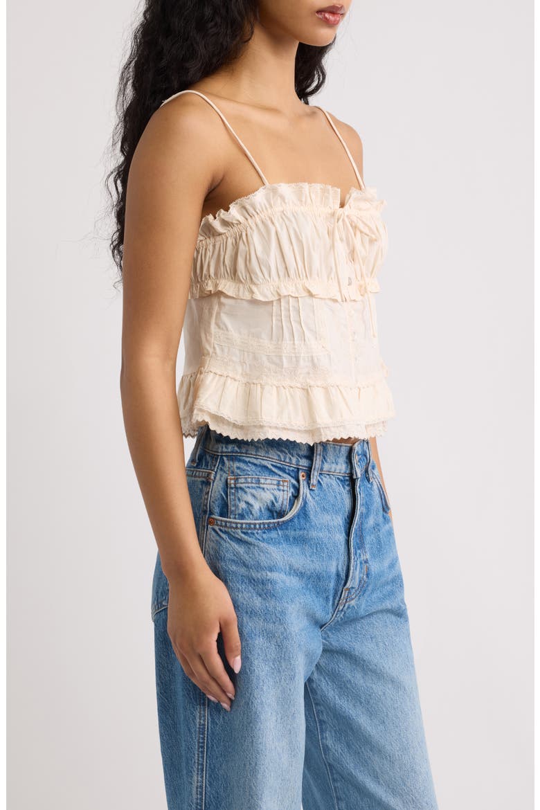 Ramo Ruffle Lace Top, Alternate, color, ECRU