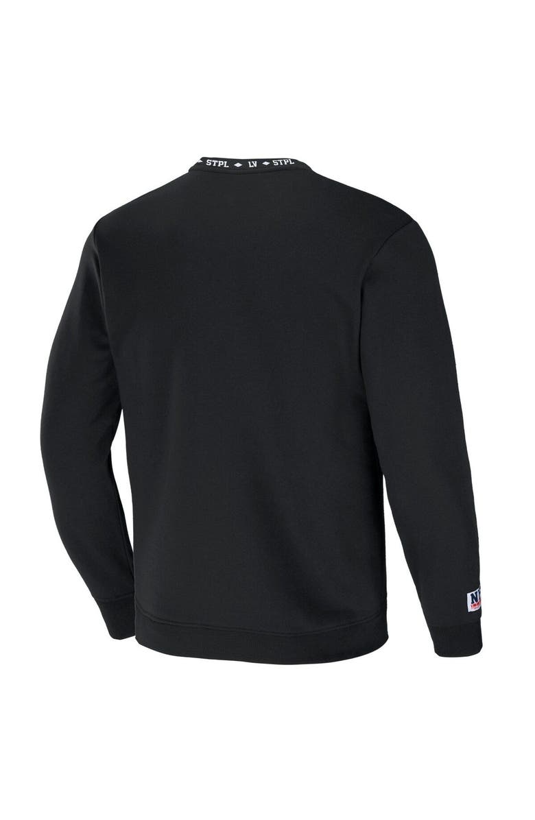 STAPLE Men's NFL x Staple Black Las Vegas Raiders Globe Crewneck Pullover, Alternate, color, 