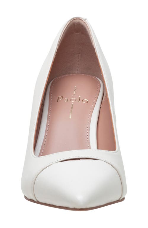Linea Paolo Prue Pointed Cap Toe Pump In White
