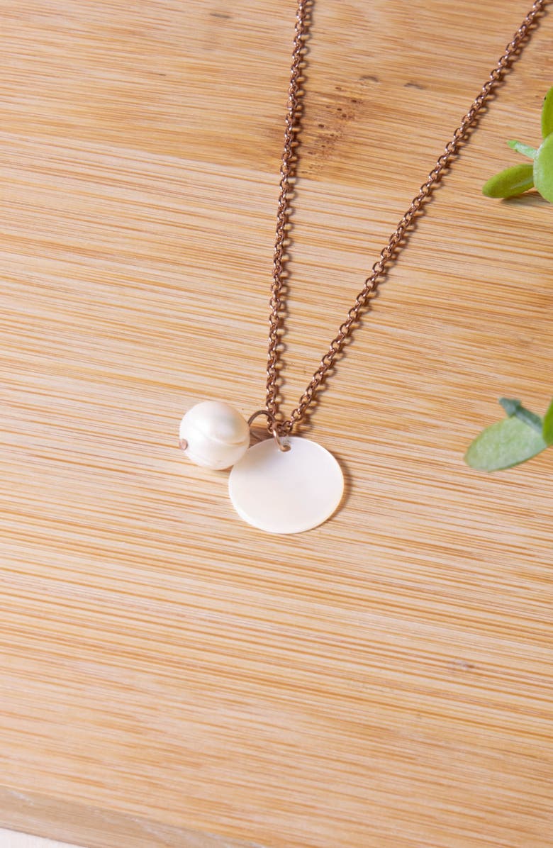 LIKHA Mother-of-Pearl Round & Pearl Pendant Necklace, Alternate, color, White