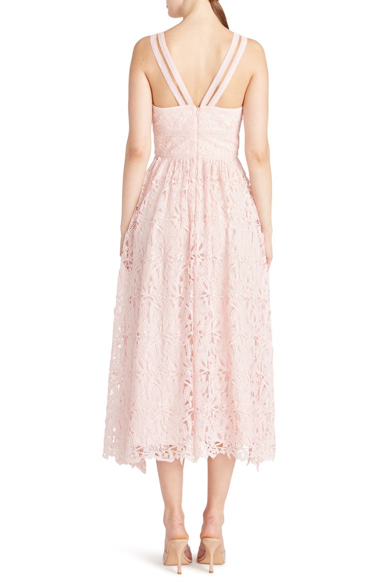 Cutout Guipure Lace Midi Dress, Alternate, color, ROSE QUARTZ