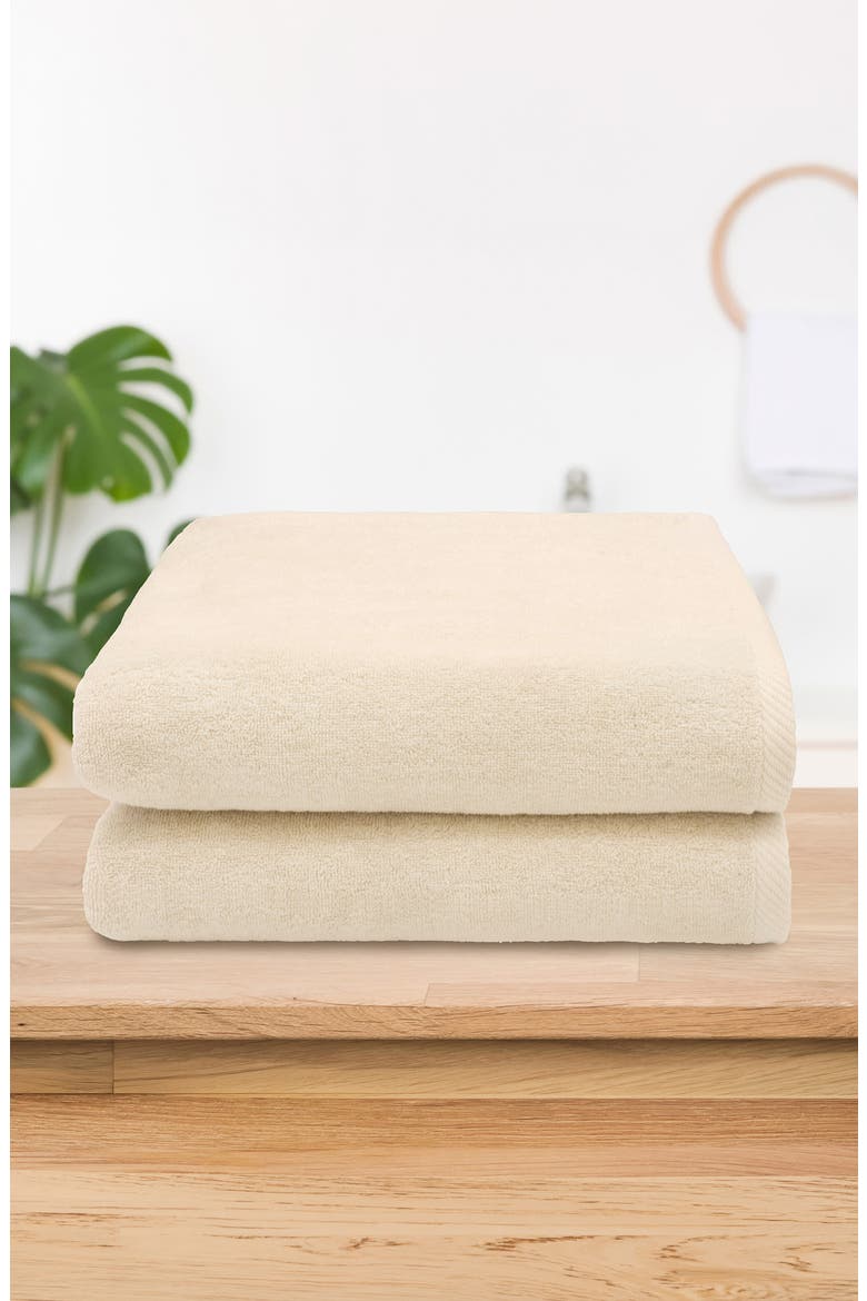 2-Pack Ediree Cotton Bath Towel Set, Alternate, color, BEIGE