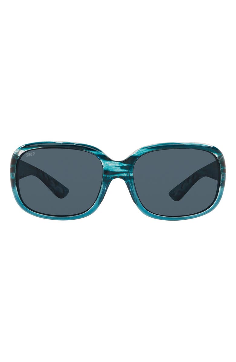 Costa Del Mar Gannet 58mm Polarized Pillow Sunglasses, Main, color, Shiny Marine Fade / Gray 580P