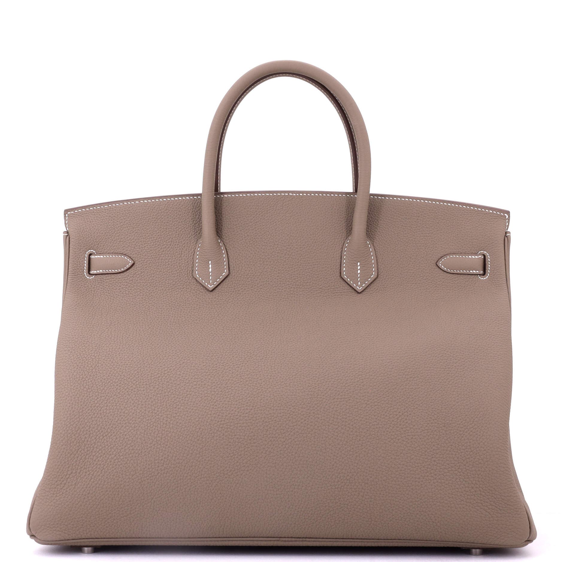 Pre-Owned Hermes Birkin Handbag Grey Togo with Palladium Hardware 40, Alternate, color, Etoupe