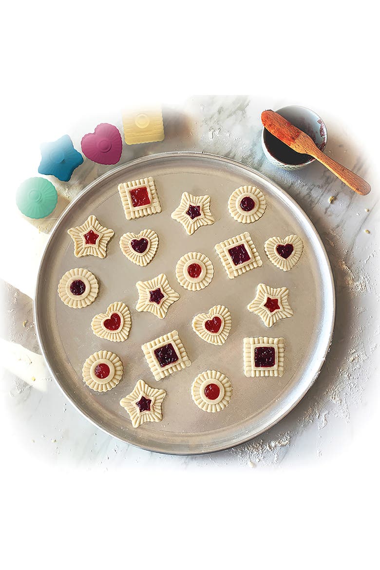 Plunger Style Thumbprint and Linzer Cookie Cutters, 4 Piece Set, Alternate, color, Multicolor