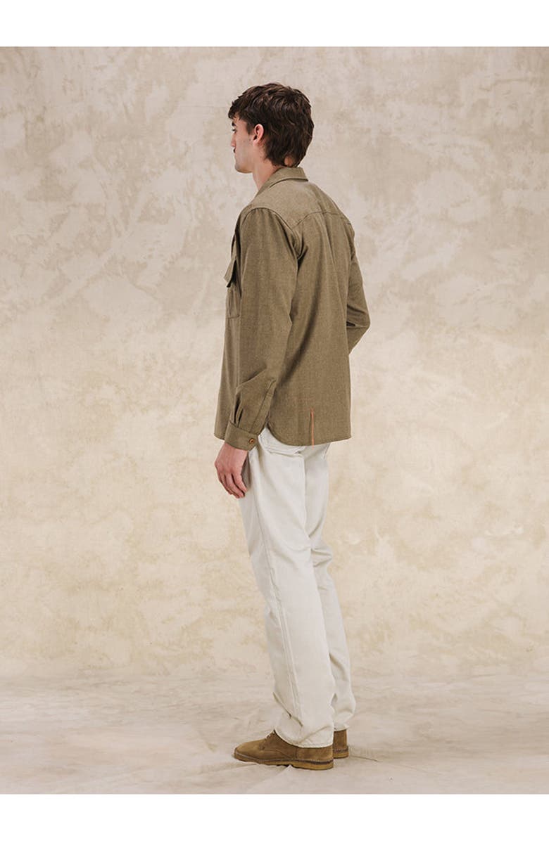 Fortela Fox Virgin Wool Overshirt, Alternate, color, Olive