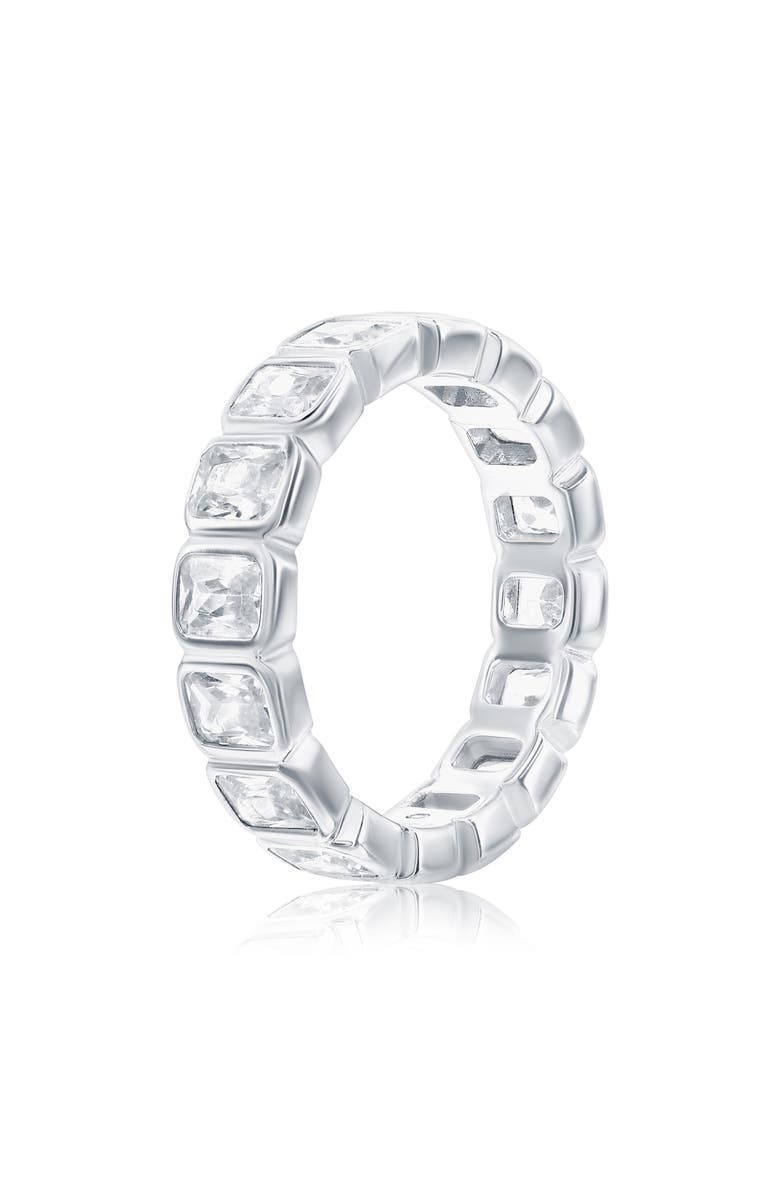 SUZY LEVIAN Bezel Cubic Zirconia Eternity Band Ring, Alternate, color, White