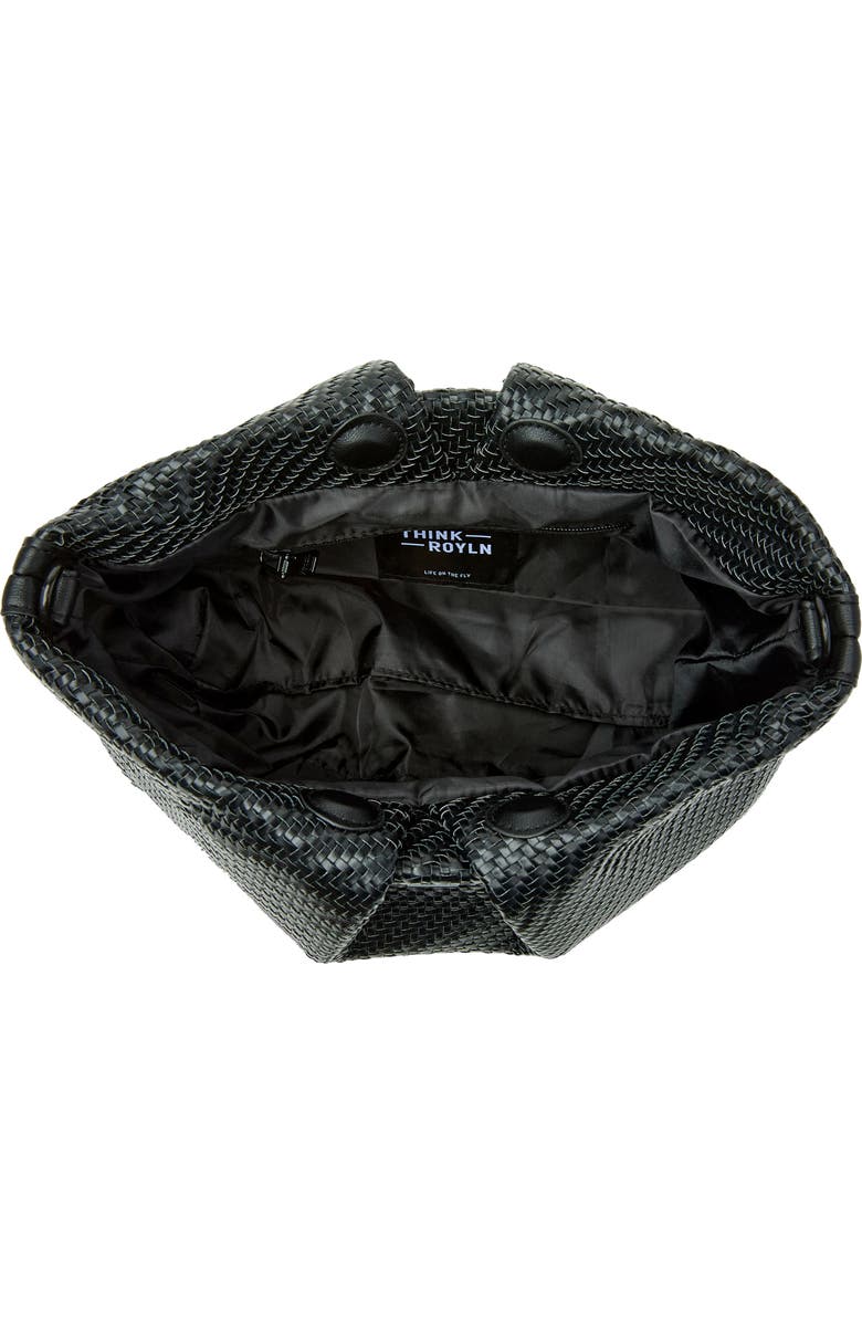 THINK ROYLN Savannah Raffia Shoulder Bag, Alternate, color, Black Braided Luxe