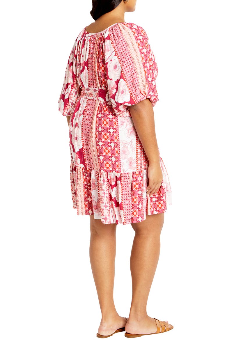 City Chic Cosmo Print Minidress, Alternate, color, Cosmopolitan