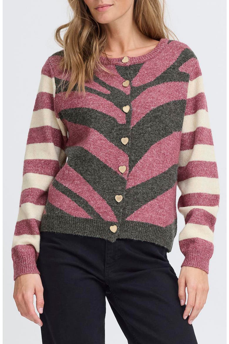 Knit Cardigan, Main, color, MAROON COMBI