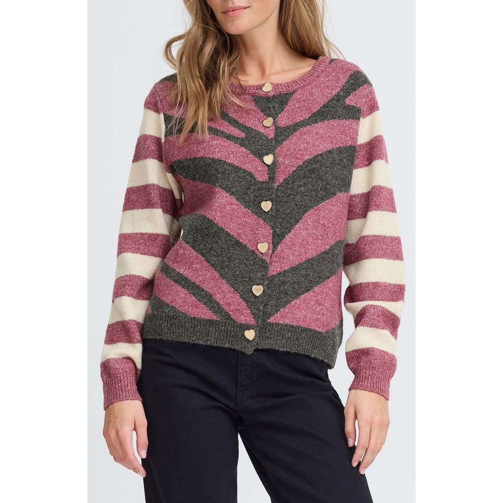 Ichi Knit Cardigan In Multi