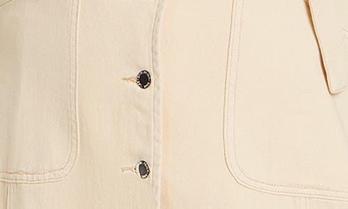 City Chic Aleah Belted Denim Button-up Shirtdress In Neutral