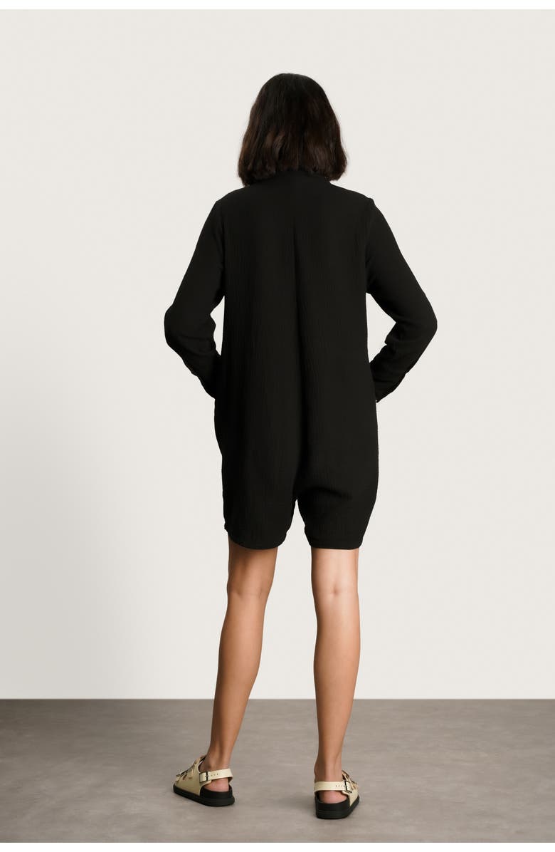 Nom Maternity Juniper Maternity & Nursing Cotton Romper, Alternate, color, Washed Black