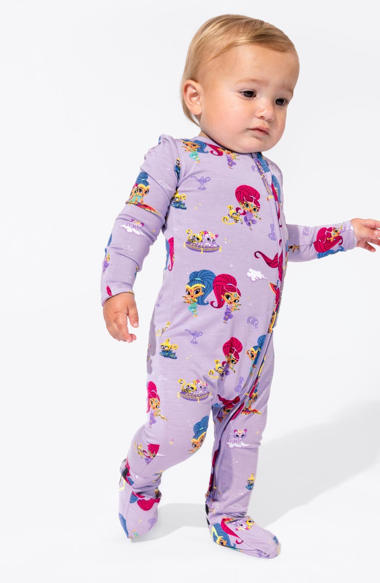 Bellabu Bear Shimmer & Shine Fitted Convertible One-Piece Pajamas, Alternate, color, 