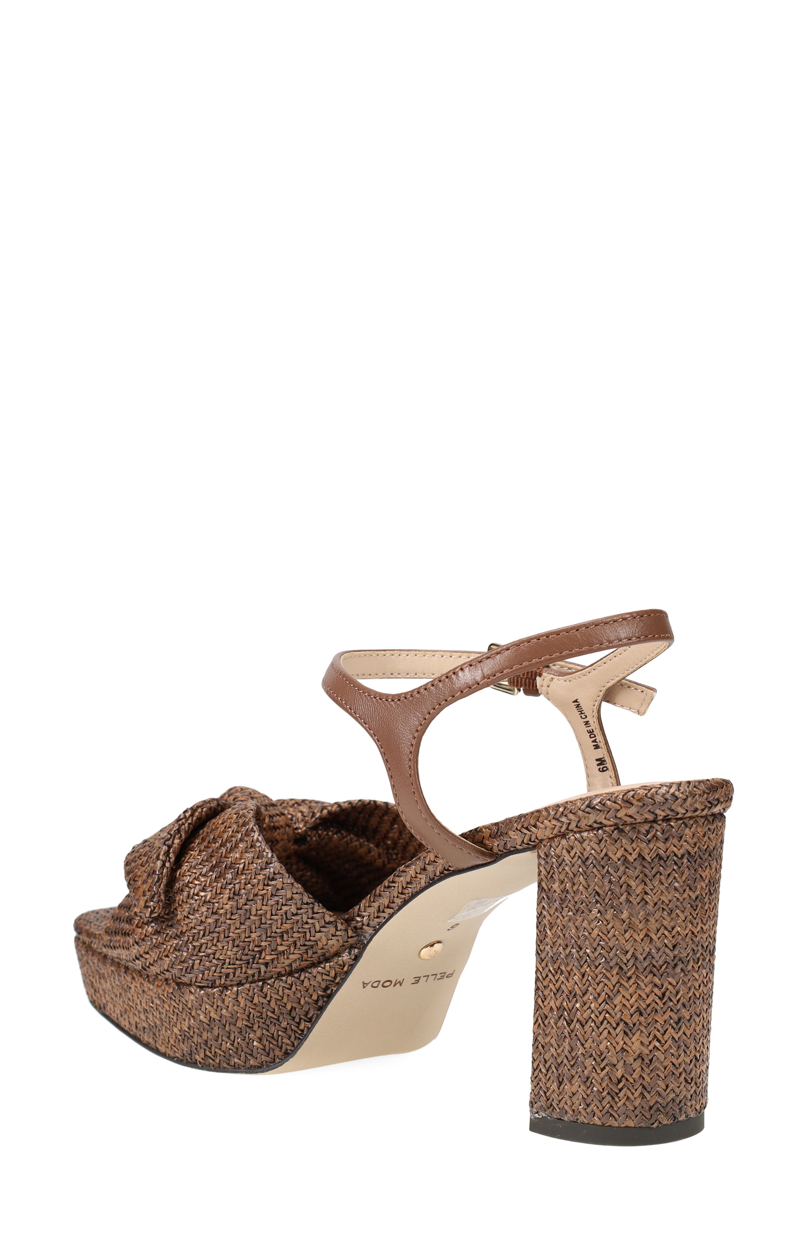 Pelle Moda Penni Ankle Strap Platform Sandal, Alternate, color, Chocolate