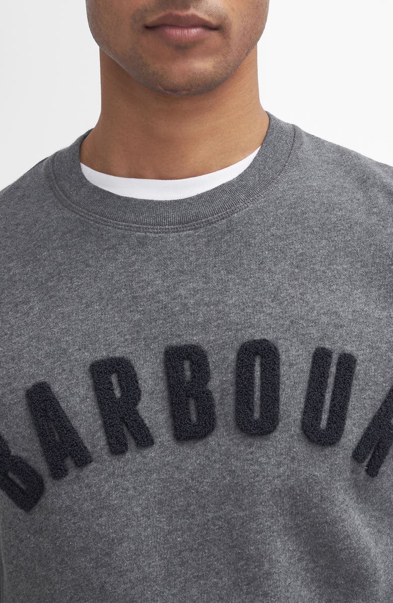 Barbour Prep Logo Crewneck Sweatshirt, Alternate, color, Mid Grey Marl