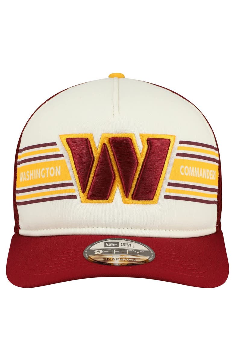New Era Men's New Era Cream/Burgundy Washington Commanders Banner A-Frame 9FIFTY Snapback Hat, Alternate, color, Cream