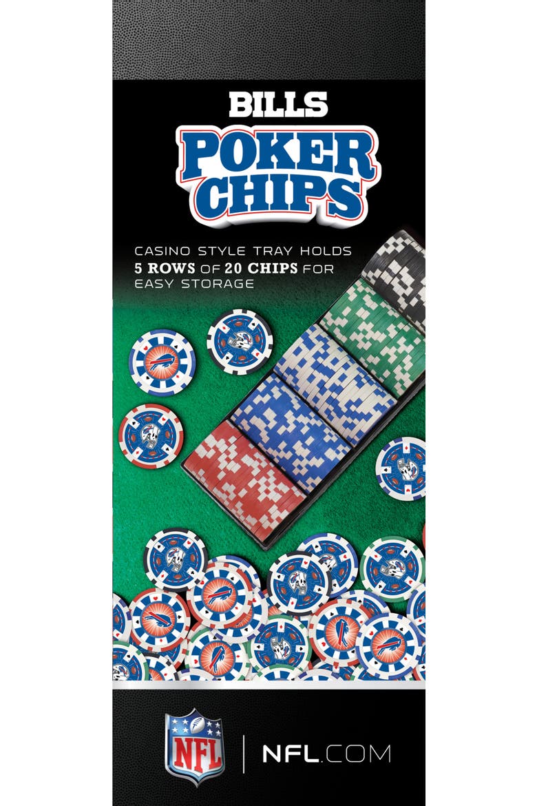 Buffalo Bills 100 Piece Poker Chips, Alternate, color, Multicolor