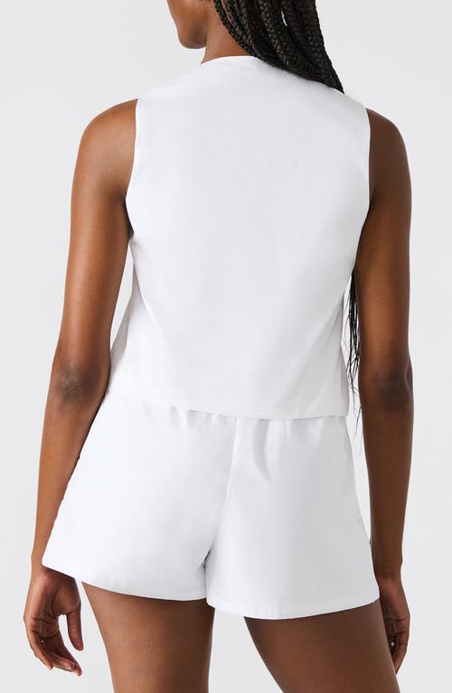 Steve Madden Aliza Tie Front Cotton Blend Top In White
