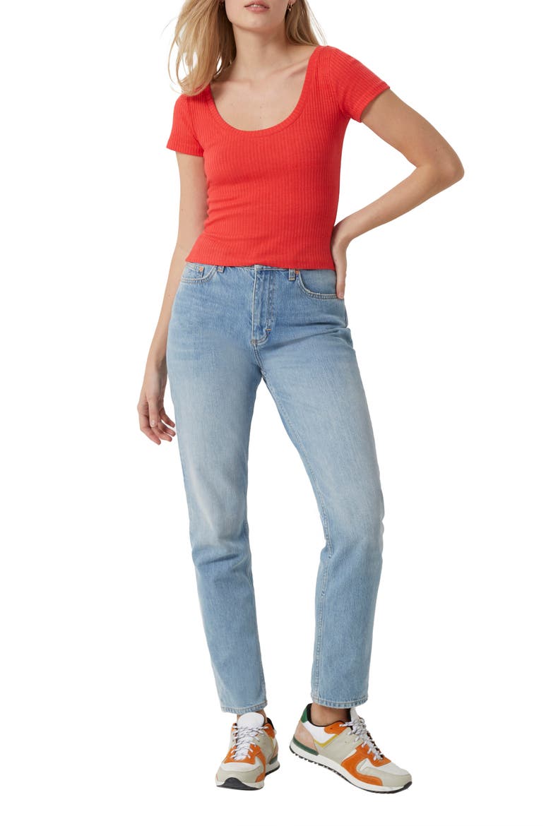 Tommy Ribbed T-Shirt, Alternate, color, HIBISCUS