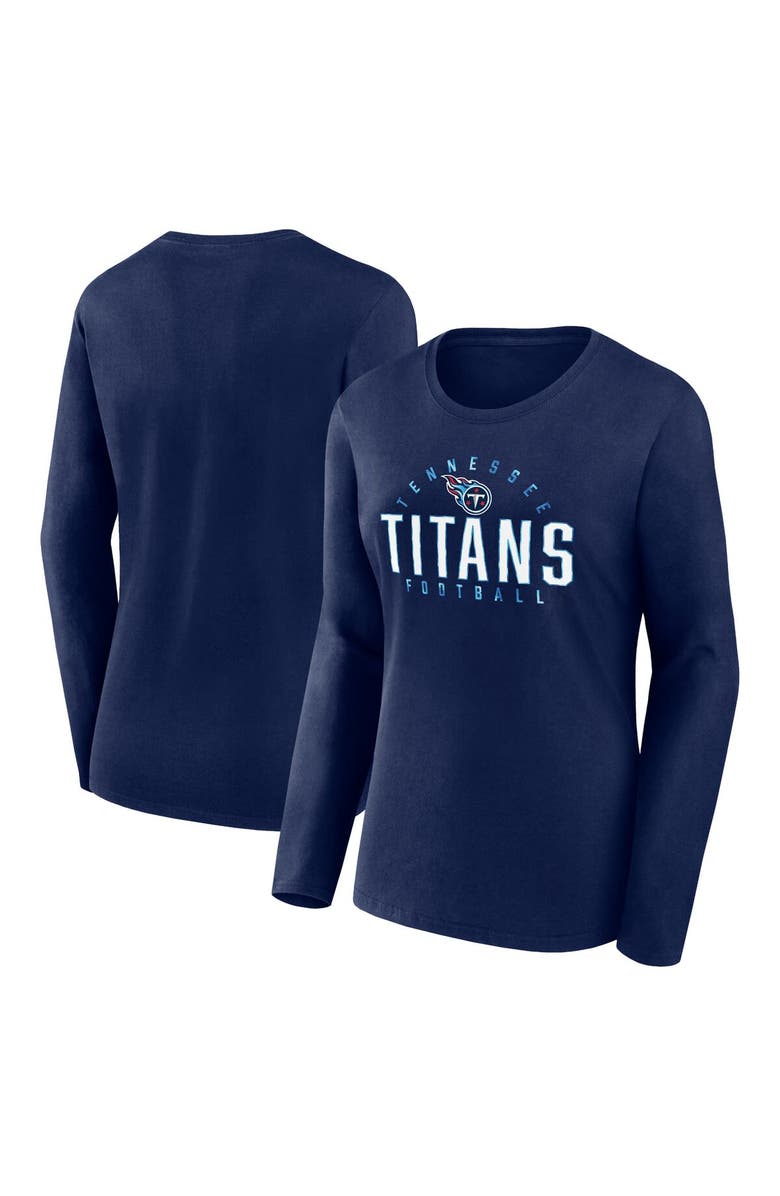 FANATICS Women's Fanatics Branded Navy Tennessee Titans Plus Size Foiled Play Long Sleeve T-Shirt, Main, color, 
