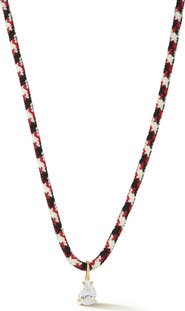 SPHERA MILANO Cubic Zirconia Solitaire Cord Pendant Necklace