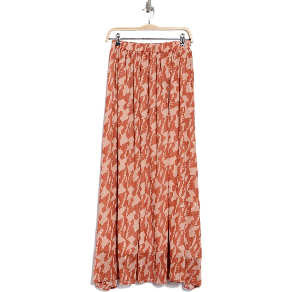 Renee C Mesh Maxi Skirt In Rust