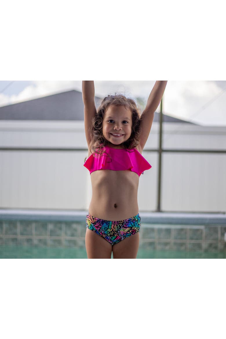 Girls UPF 50+ Swim Briefs, Alternate, color, Fiesta Print