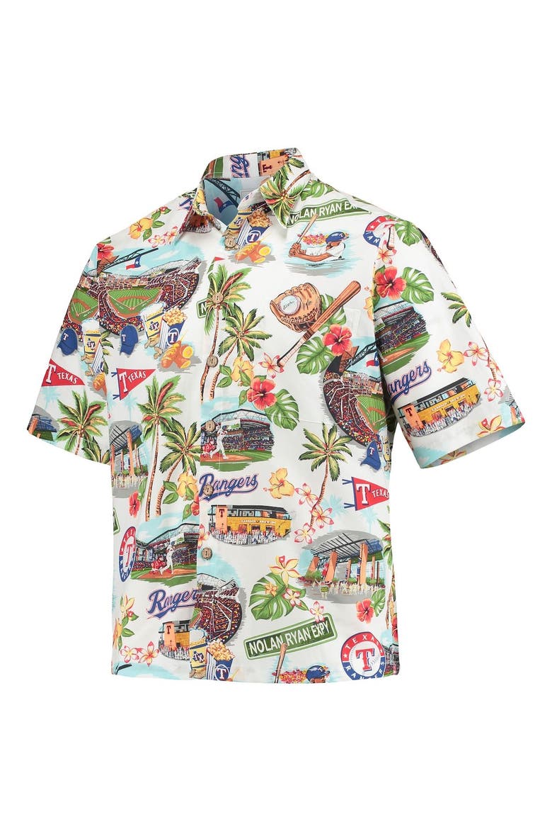 Men's Reyn Spooner White Texas Rangers Scenic Button-Up Shirt, Alternate, color, White