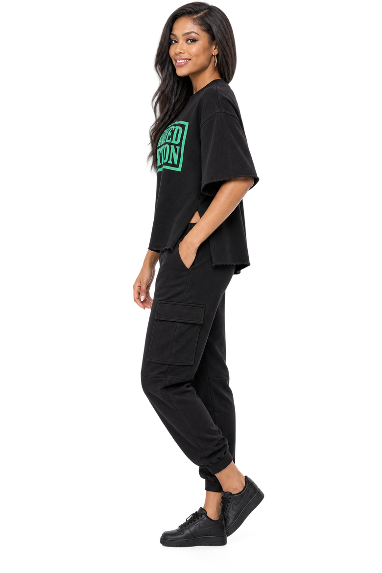 Limited Edition Split Hem Sweatshirt, Alternate, color, BLACK