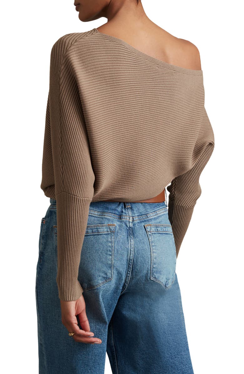 Reiss Lorna One-Shoulder Rib Knit Top, Alternate, color,