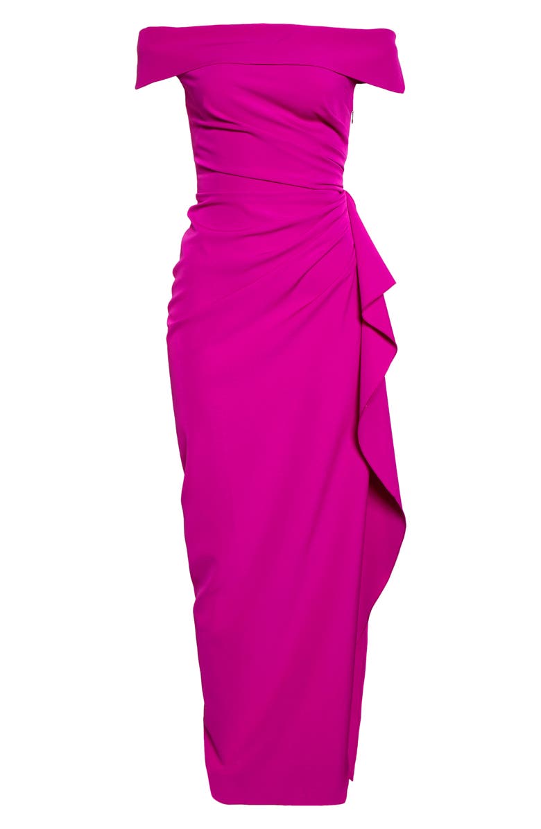 Vince Camuto Off the Shoulder Crepe Column Gown, Alternate, color,