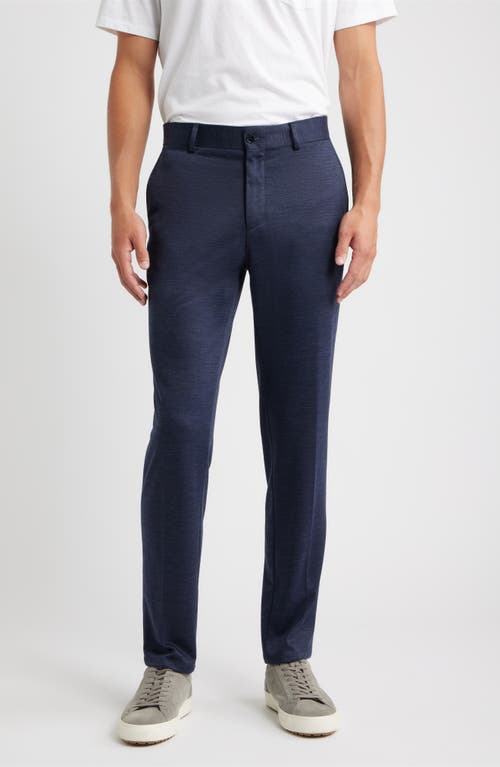 Bugatchi Flat Front Knit Wool Blend Chinos In Blue