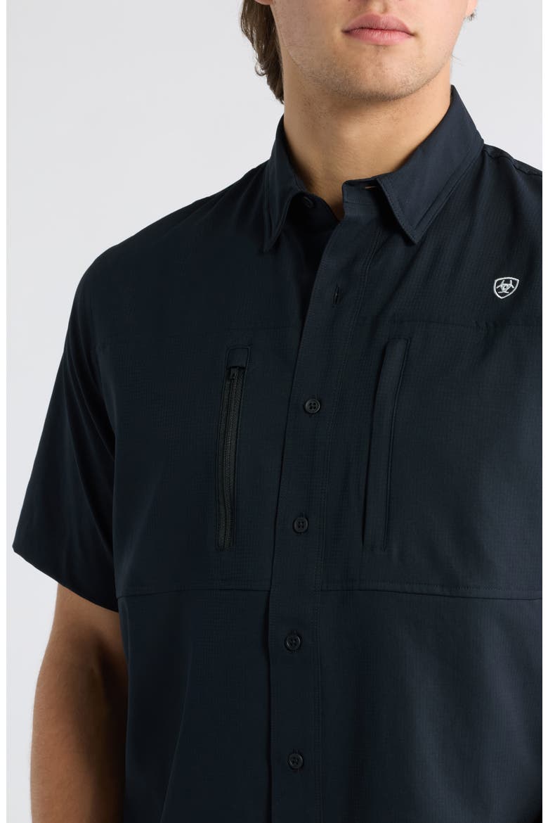 VentTEK Performance Button Up Shirt, Alternate, color, BLACK