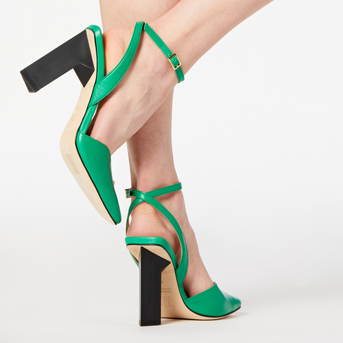 Tiannia Barnes Hope Ankle Strap Heels - High, Alternate, color, Green